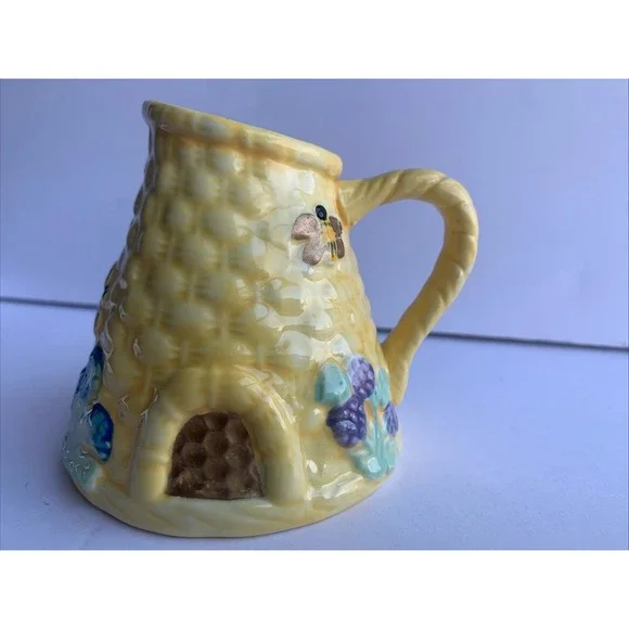 Vintage‎ Beehive Creamer Pitcher Basket-Weave Textured - Picture 5 of 7